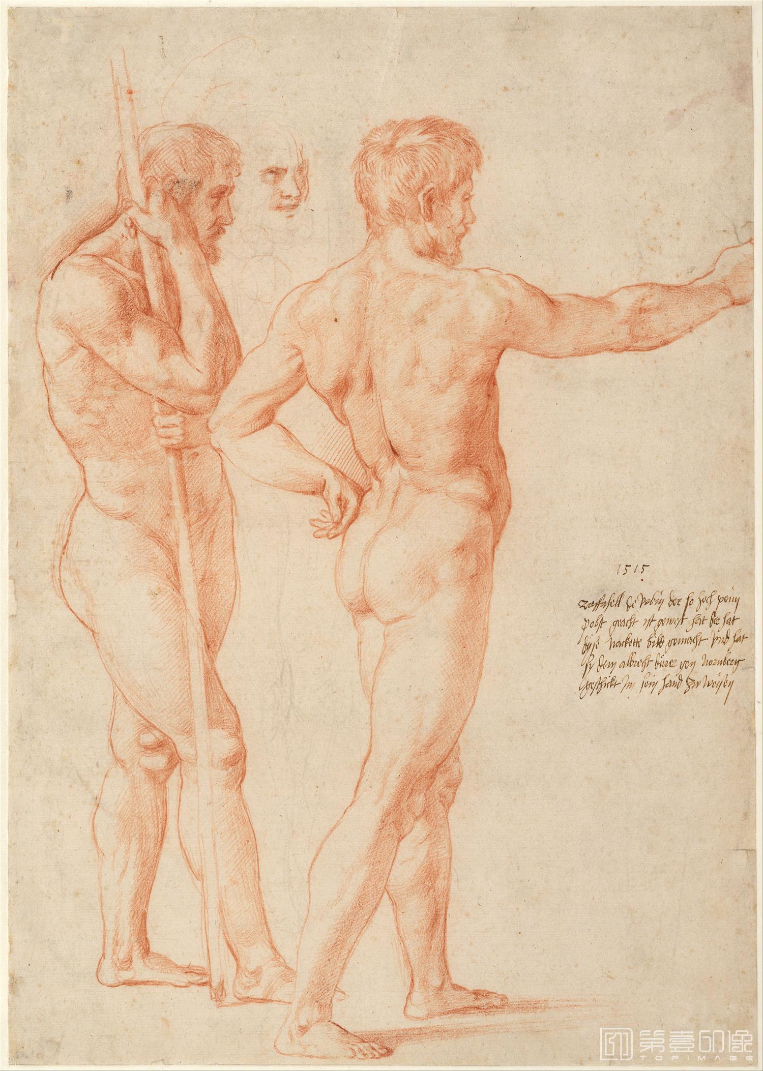 速写-奥地利维也纳阿尔贝蒂娜博物馆-Raphael–Nude Studies -138